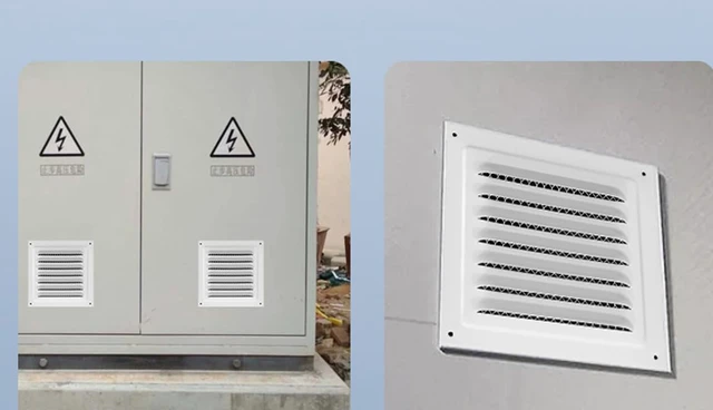 Alt view image 7 of 7 - 2pcs Attic Vent Soffit Vent Aluminum Wall Vent Metal Shed Vent Square Vent Louver Vent Grille with Built-in Insect Screen for Exterior Door House Attic Garage Ceiling (White 12" x 12"-2 Pack)