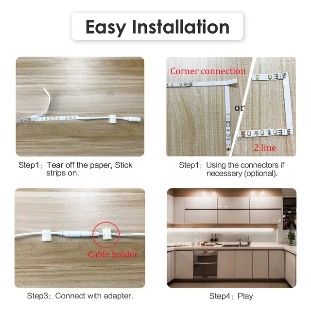 Alt view image 6 of 7 - 9.8ft Under Counter Light, Dimmable LED Cabinet Lighting with Remote 6 PCS 20inch,6000K White, Timing, 16W 1500LM, Light Bars with RF Remote for Kitchen,Shelf,Pantry,Showcase,Desk,Cupboard