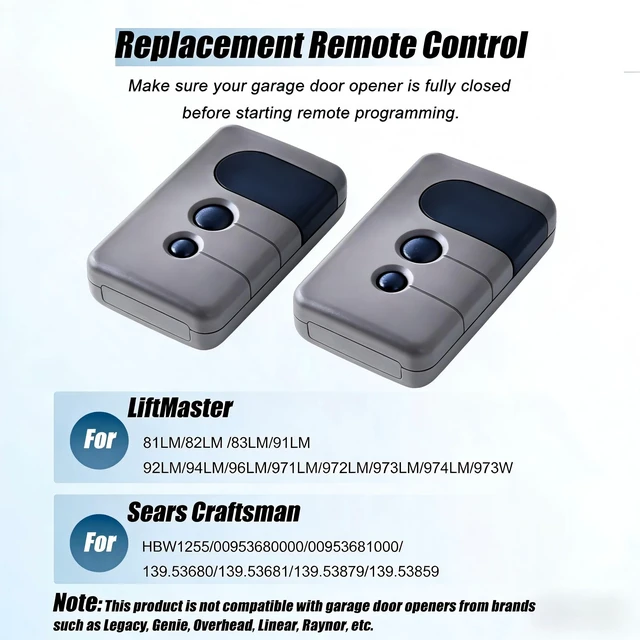 Alt view image 4 of 6 - 2026 Upgraded 877MAX+971LM Keypad & 3-Button Remote Combo, Compatible with Sears Craftsman 139.53680 HBW1255 139.53879,Works with Red/Orange/Green Learn Button (1993-2005).Code Type: Security+ 390 MHz