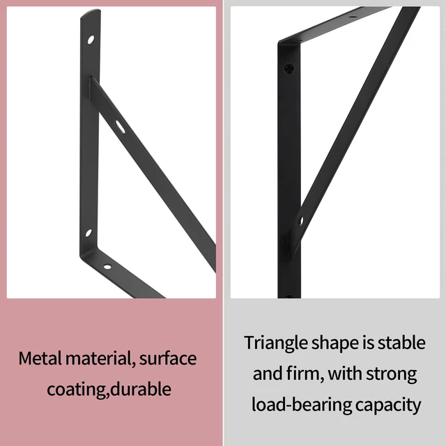 Alt view image 3 of 7 - 8 Pcs Heavy Duty Shelf Brackets, Floating Metal Shelf Brackets, Metal Wall Mount L Shaped Shelves Support Angle Brackets for Heavy Duty Floating Shelves Shelf Brackets (11.81 inch x 7.48 inch)