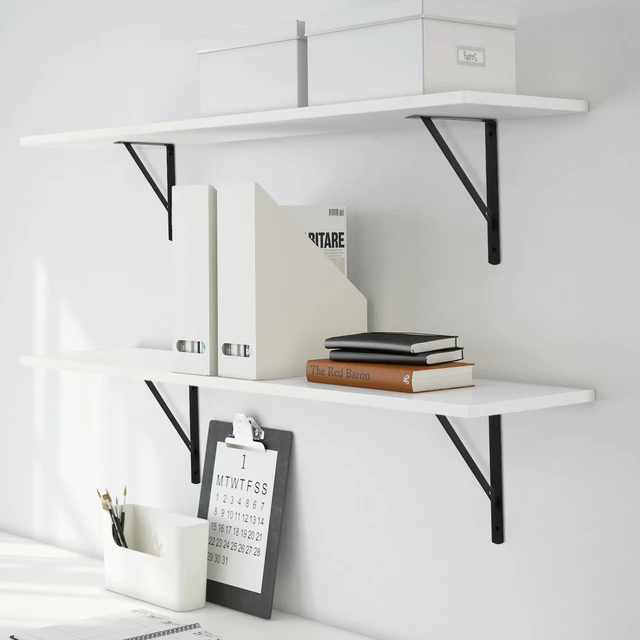 Alt view image 5 of 7 - 8 Pcs Heavy Duty Shelf Brackets, Floating Metal Shelf Brackets, Metal Wall Mount L Shaped Shelves Support Angle Brackets for Heavy Duty Floating Shelves Shelf Brackets (11.81 inch x 7.48 inch)