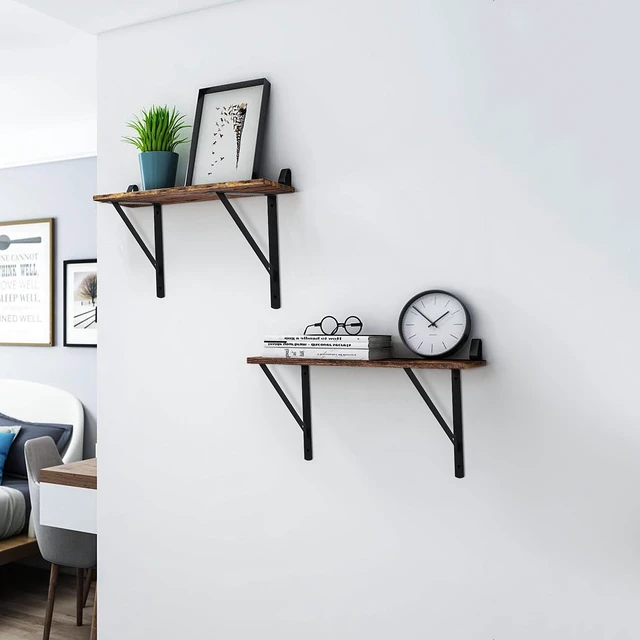 Alt view image 7 of 7 - 8 Pcs Heavy Duty Shelf Brackets, Floating Metal Shelf Brackets, Metal Wall Mount L Shaped Shelves Support Angle Brackets for Heavy Duty Floating Shelves Shelf Brackets (11.81 inch x 7.48 inch)