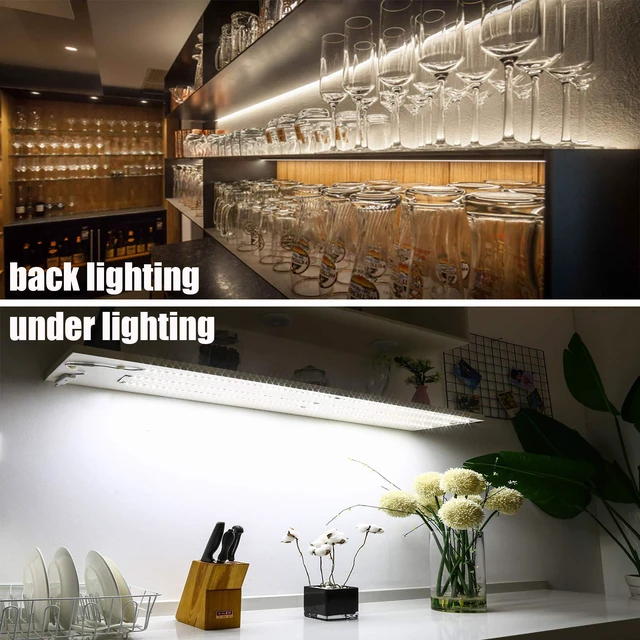 Alt view image 7 of 7 - 9.8ft Under Counter Light, Dimmable LED Cabinet Lighting with Remote 6 PCS 20inch,6000K White, Timing, 16W 1500LM, Light Bars with RF Remote for Kitchen,Shelf,Pantry,Showcase,Desk,Cupboard