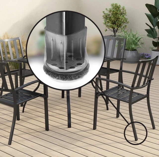 Alt view image 3 of 6 - GorillaOutdoor Berber Furniture Feet Pads with Clear Sleeve Sock (8 Pack) Outdoor Furniture Sliders for Round & Square Legs, Medium