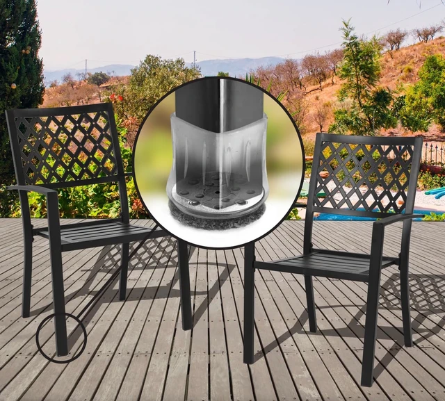 Alt view image 3 of 6 - GorillaOutdoor Berber Furniture Feet Pads with Clear Sleeve Sock (4 Pack) Outdoor Furniture Sliders for Round & Square Legs, XL