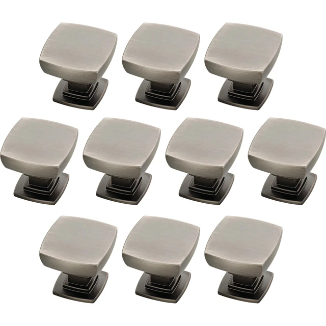 Alt view image 4 of 7 - (10-Pack) Heirloom Silver Cabinet Knobs for Dressers, Drawers, Kitchen Cabinet Door, Vanity, Furniture, Closet Knobs, 1-1/8 Inch Square | Webber