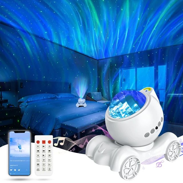 Main image of Aurora Light Projector Northern Lights Bluetooth Speaker, Pure White 33 Dynamic Light Effects, 8 Soothing White Noises, Remote Timer, 360° Adjustable Projection Angle, Ideal Gift, Home Decor