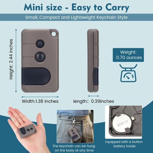 Alt view image 4 of 7 - for Sears Craftsman Garage Remote Keypad,for Red/Orange Learn ONLY(97-05) 3-button keychain remote& universal keypad, replace 53680 139.53680 139.53681 HBW1255 CMXZDCG440