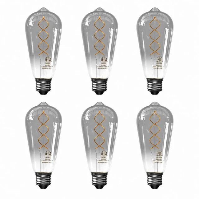 Main image of ST64 LED Edison Bulbs, Smoky Grey, 4W 150 Lumens, 2300K E26 Base 6 Pack