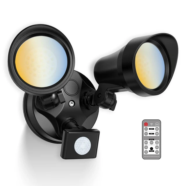 Main image of LED Security Lights Motion Sensor, 25W 2000LM Flood Lights Outdoor Motion Sensor with Remote 120V, Dimmable Brightness 3000K-6500K CCT IP65 Security Light ETL Listed for House Garage 1 Pack
