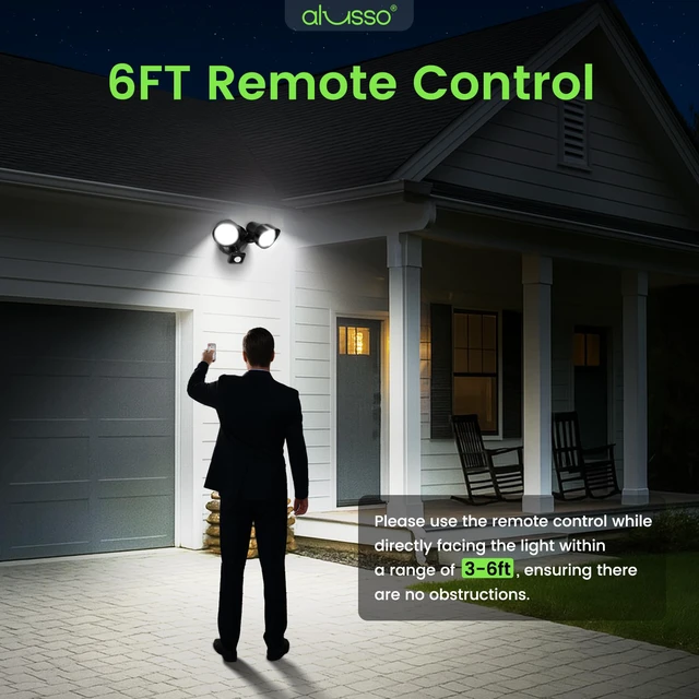 Alt view image 6 of 7 - LED Security Lights Motion Sensor, 25W 2000LM Flood Lights Outdoor Motion Sensor with Remote 120V, Dimmable Brightness 3000K-6500K CCT IP65 Security Light ETL Listed for House Garage 1 Pack