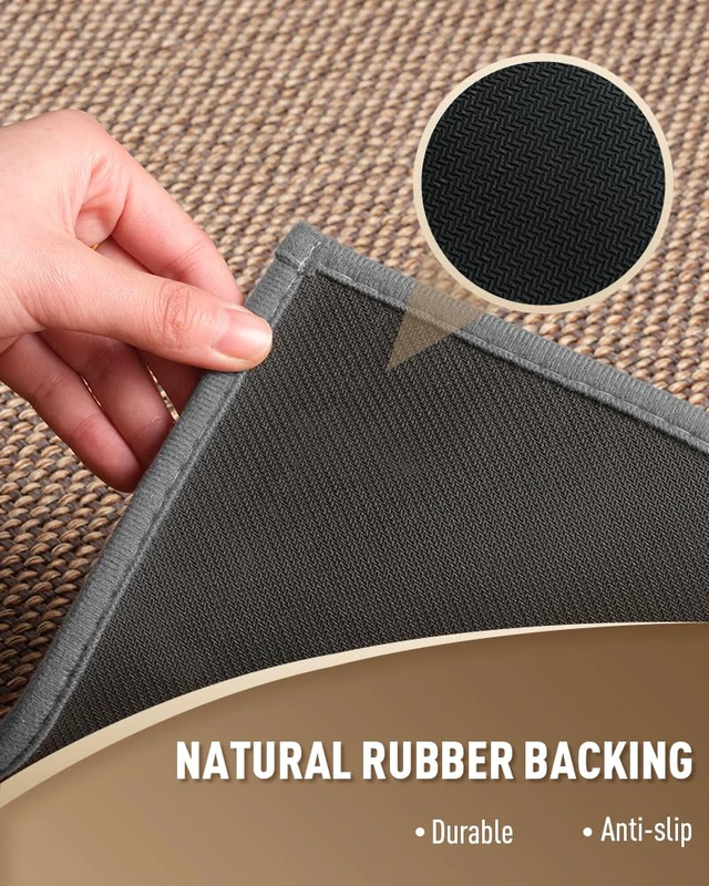 Alt view image 2 of 6 - Non Slip Stair-Treads Matching-Mat for Wooden Steps Square Rubber Backing Non Slip Stair Landing Mat 30x30 inch Light Gray