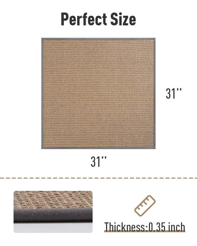 Alt view image 6 of 6 - Non Slip Stair-Treads Matching-Mat for Wooden Steps Square Rubber Backing Non Slip Stair Landing Mat 30x30 inch Light Gray