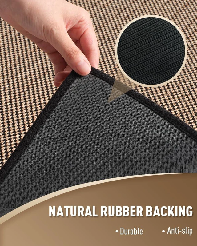 Alt view image 2 of 6 - Non Slip Stair-Treads Matching-Mat for Wooden Steps Square Rubber Backing Non Slip Stair Landing Mat 30x30 inch Black