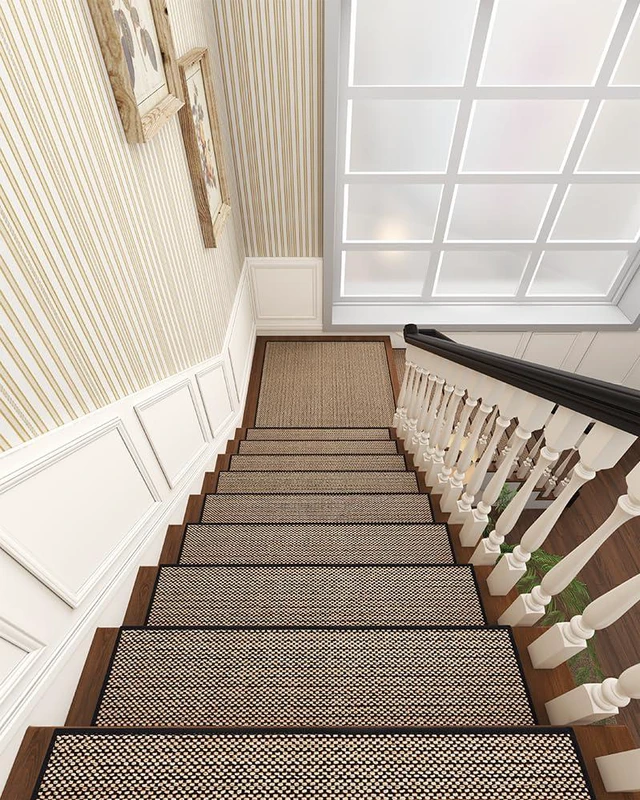 Alt view image 3 of 6 - Non Slip Stair-Treads Matching-Mat for Wooden Steps Square Rubber Backing Non Slip Stair Landing Mat 30x30 inch Black