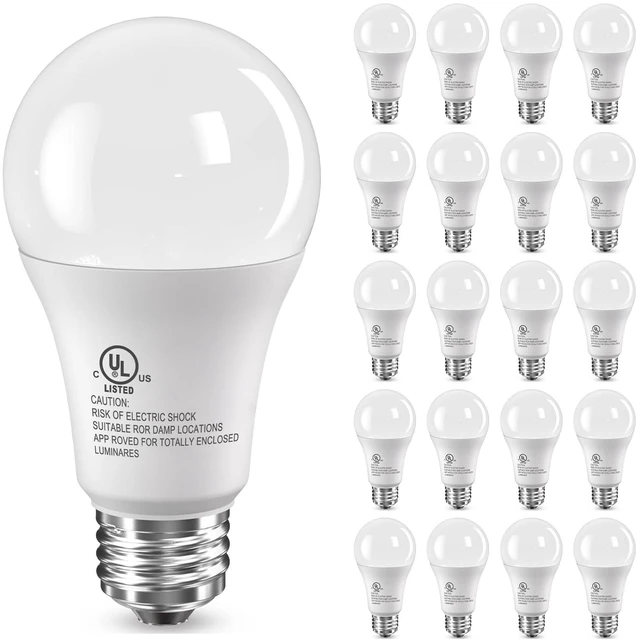 Main image of LED Light Bulbs, 100 Watt Equivalent A19, Daylight Bright White 5000K 20 Pack 15W Bright White Energy Saving, E26 Standard Base, 1500 Lumens Non Dimmable Lamp for Home Bedroom Indoor