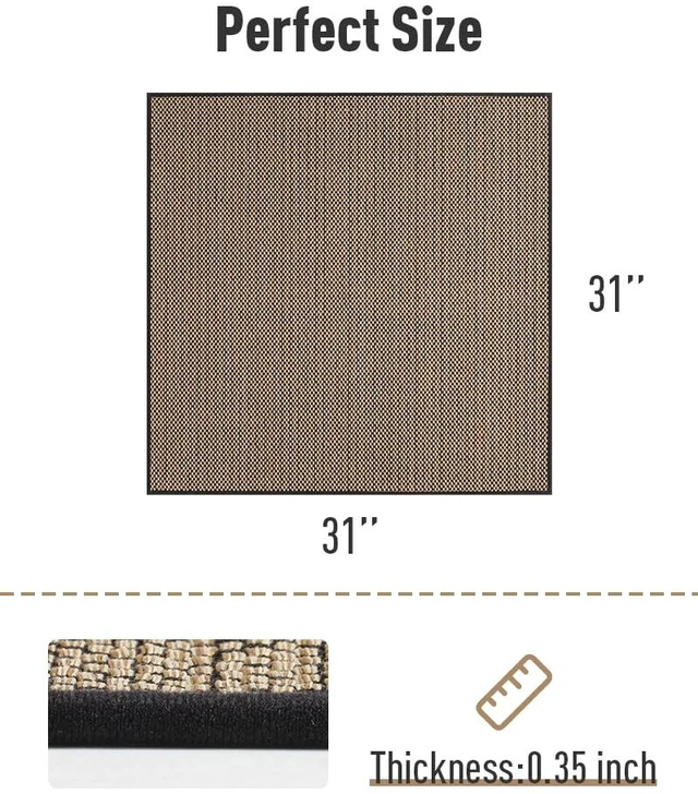 Alt view image 6 of 6 - Non Slip Stair-Treads Matching-Mat for Wooden Steps Square Rubber Backing Non Slip Stair Landing Mat 30x30 inch Black