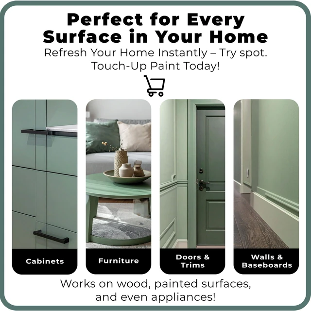 Alt view image 7 of 7 - Touch-Up Paint | Matte Finish for Cabinets, Walls, Doors & Furniture | Multi-Tone Green Repair Kit | Quick-Dry, Self-Priming, Low-Odor, Eco-Friendly | No-Sanding or Primer Needed | 3 Pack