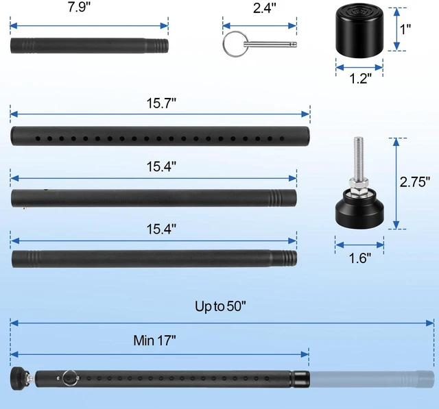 Alt view image 7 of 7 - Sliding Door Security Bar, 17-50 inches Window Security Bar with Rubber Tips, Sliding Door Lock Bars for Window Safety Bars Home Apartment Safety, Home Apartment Patio Heavy Duty Interior