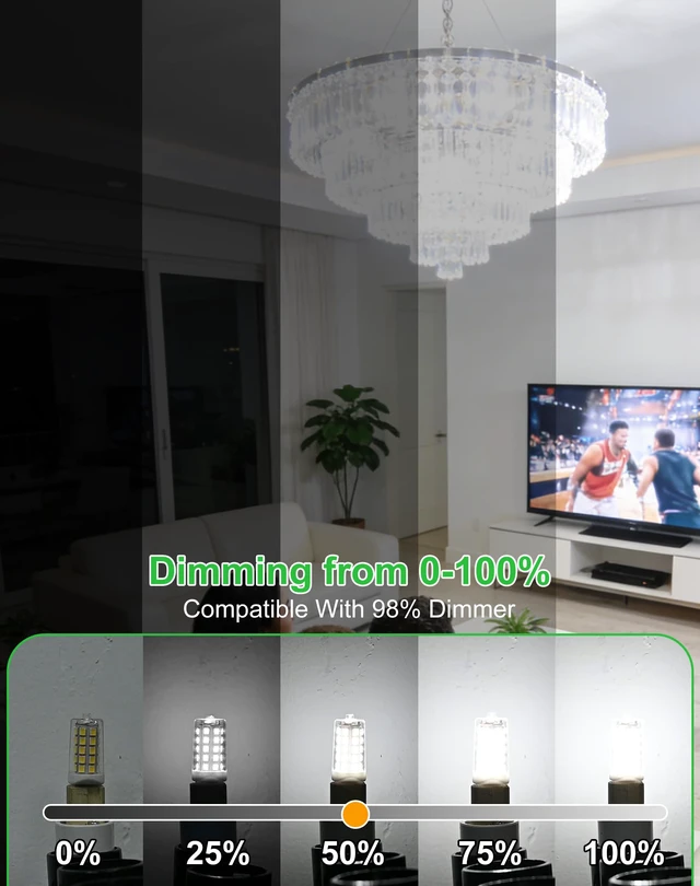 Alt view image 4 of 7 - G9 LED Bulb Dimmable 4W 6000K Cool White 5 Pack 120V 40WEqv T4 G9 Bi-pin Base Halogen Replacement No Flicker 450LM Ideal for Garage, Basement, Hallway, High-Brightness Areas