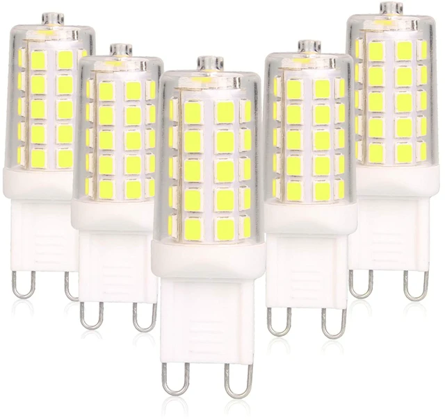 Main image of G9 LED Bulb Dimmable 4W 6000K Cool White 5 Pack 120V 40WEqv T4 G9 Bi-pin Base Halogen Replacement No Flicker 450LM Ideal for Garage, Basement, Hallway, High-Brightness Areas