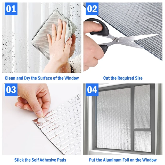 Alt view image 6 of 6 - Double Reflective Insulation RV Window Insulation for Summer Heat Reflective Window Film for Roof, Car, Garage Doors, 24 in X 10 FT