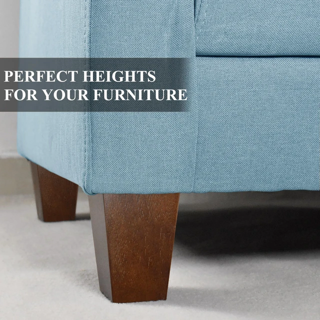 Alt view image 2 of 7 - Wood Furniture Legs, 4 inch Sofa Legs, Square Couch Legs Pack of 4, Wood Legs for Table w/Pre-drilled Hanger Bolt