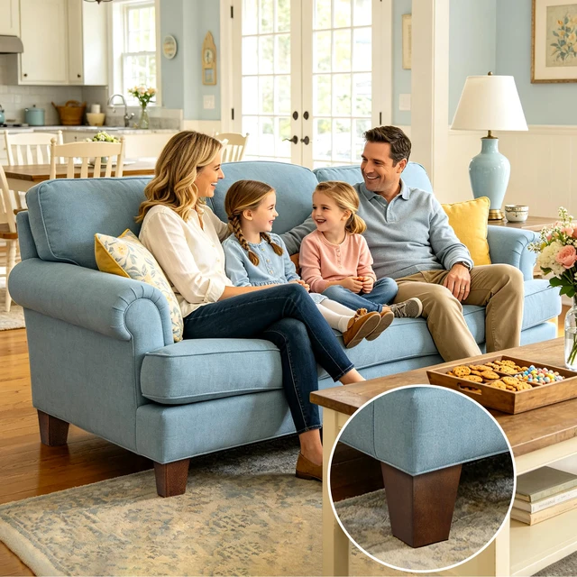 Alt view image 5 of 7 - Wood Furniture Legs, 4 inch Sofa Legs, Square Couch Legs Pack of 4, Wood Legs for Table w/Pre-drilled Hanger Bolt