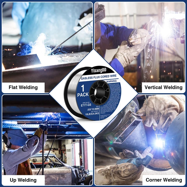 Alt view image 7 of 7 - 1 Pack 035 Flux Core Welding Wire, E71T-GS Mig Welding Wire Gasless Mild Carbon Steel Mig Welding Wire, 10 Lb Flux Core Wire Compatible with Most Welder