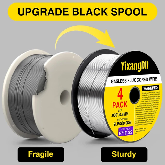 Alt view image 4 of 7 - 4 Pack 030 Flux Core Welding Wire, E71T-GS Mig Welding Wire Gasless Mild Carbon Steel Mig Welding Wire, 2 Lb Flux Core Wire Compatible with Most Welder