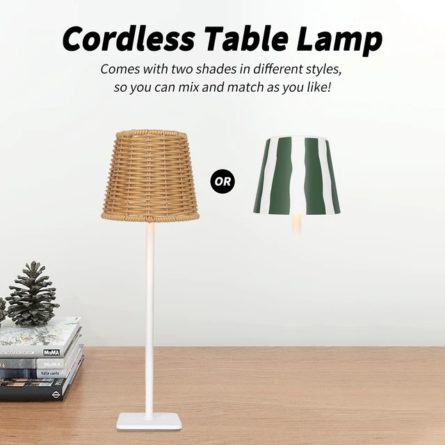 Alt view image 2 of 7 - Outdoor Waterproof Cordless Wireless Rechargeable Portable Top Touch Battery Operated Powered LED Table Lamp Desk Lamp Lights for Restaurant Kitchen Patio Dinner Dining (Green)