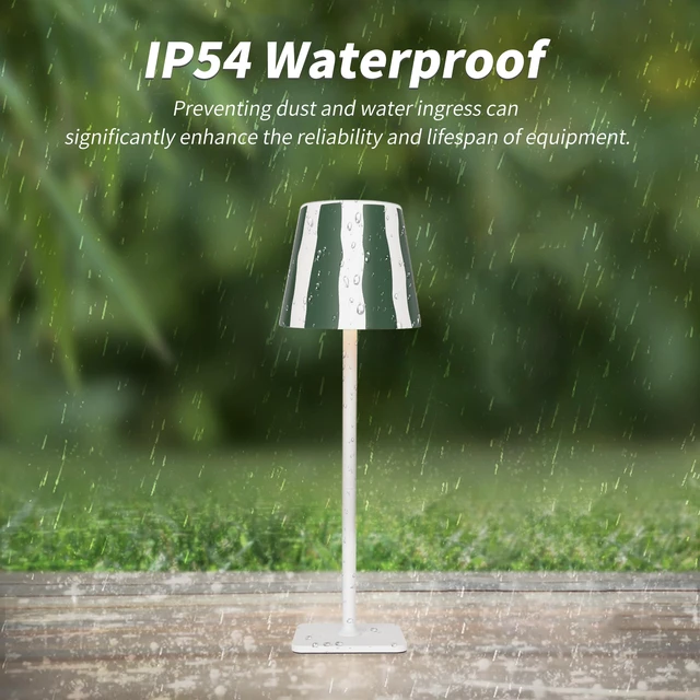Alt view image 5 of 7 - Outdoor Waterproof Cordless Wireless Rechargeable Portable Top Touch Battery Operated Powered LED Table Lamp Desk Lamp Lights for Restaurant Kitchen Patio Dinner Dining (Green)