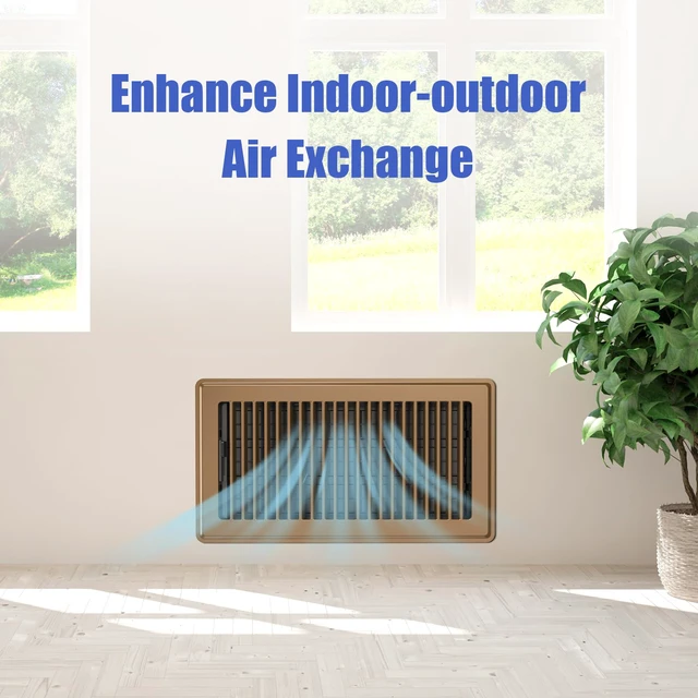 Alt view image 5 of 7 - Floor Register Fits 6x12 or 12x6 Duct Opening, 4 Pack Brown Floor Vents Heavy Duty Walkable Floor Vent Covers, Adjustable Airflow HVAC Air Vents, Steel Rust-Proof Vent Covers for Home & Office