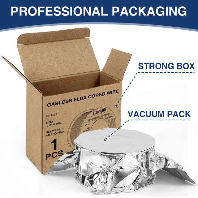 Alt view image 3 of 7 - 1 Pack 030 Flux Core Welding Wire, E71T-GS Mig Welding Wire Gasless Mild Carbon Steel Mig Welding Wire, 10 Lb Flux Core Wire Compatible with Most Welder