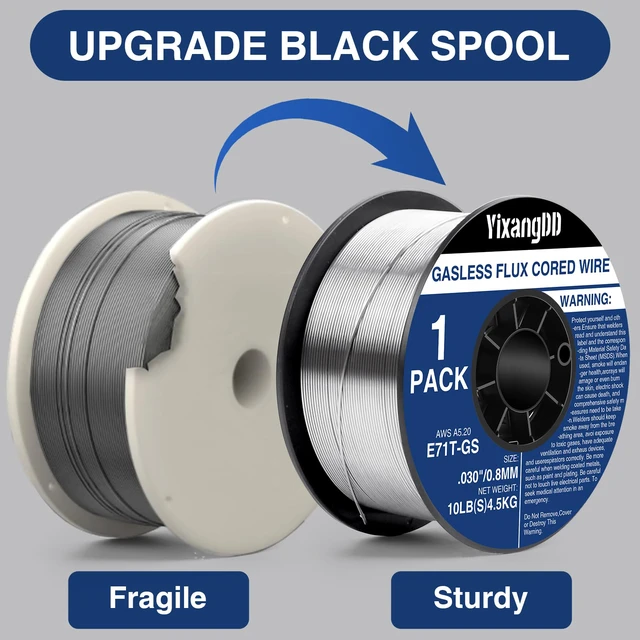 Alt view image 4 of 7 - 1 Pack 030 Flux Core Welding Wire, E71T-GS Mig Welding Wire Gasless Mild Carbon Steel Mig Welding Wire, 10 Lb Flux Core Wire Compatible with Most Welder