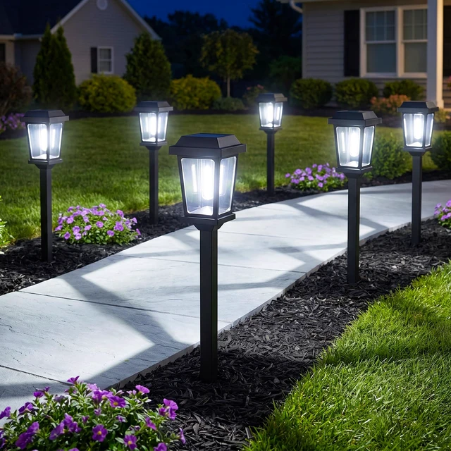 Main image of 12 Pack Solar Lights Outdoor Pathway, Modern Solar Garden Lights, Waterproof Auto On/Off LED Outdoor Solar Lights for Yard, Landscape Path, Walkway, Driveway Décor