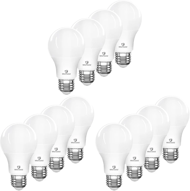 Main image of A19 LED Light Bulbs 60 Watt Equivalent - UL Listed - Cool White 4000K LED Light Bulb - 9W Non Dimmable, 800 Lumens (12 Pack)