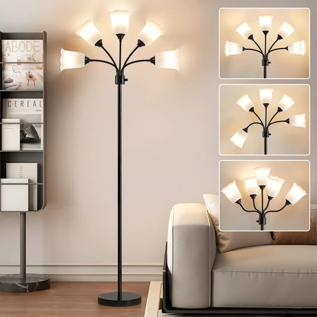 Main image of Medusa Floor Lamp, Multi Head Modern Tall Lamp for Living Room Standing Lamps with Adjustable Gooseneck Lamps for Kids Room & Bedroom Bulb Not Included