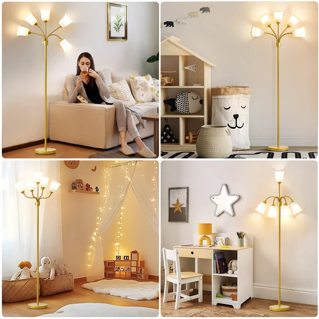 Alt view image 6 of 7 - Medusa Floor Lamp, Multi Head Modern Tall Lamp for Living Room Standing Lamps with Adjustable Gooseneck Lamps for Kids Room & Bedroom Bulb Not Included