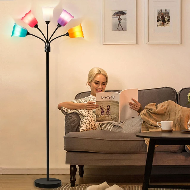 Alt view image 4 of 7 - Medusa Floor Lamp, Multi Head Modern Tall Lamp for Living Room Standing Lamps with Adjustable Gooseneck Lamps for Kids Room & Bedroom Bulb Not Included