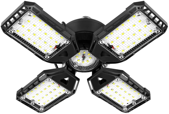 Main image of LED Garage Lights 1 Pack -120W, 12000LM 6500K Led Shop Light with 4+1 Deformable Panels, Basement Barn Light Garages Ceiling Lights, E26/E27 for Garage, Warehouse, Shop