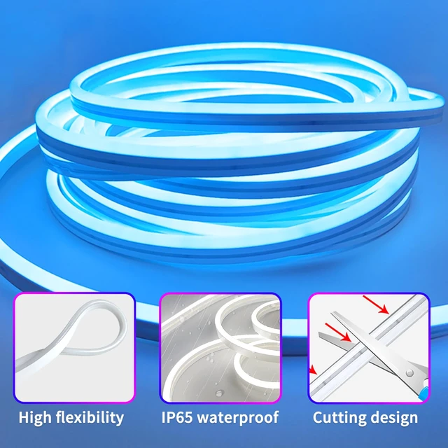 Alt view image 6 of 7 - 50ft RGB LED neon Rope Lights LED neon Lights with Remote Control/APP Control IP65 Waterproof Flexible Neon LED Strip Lights for Bedroom Room Outdoors Décor