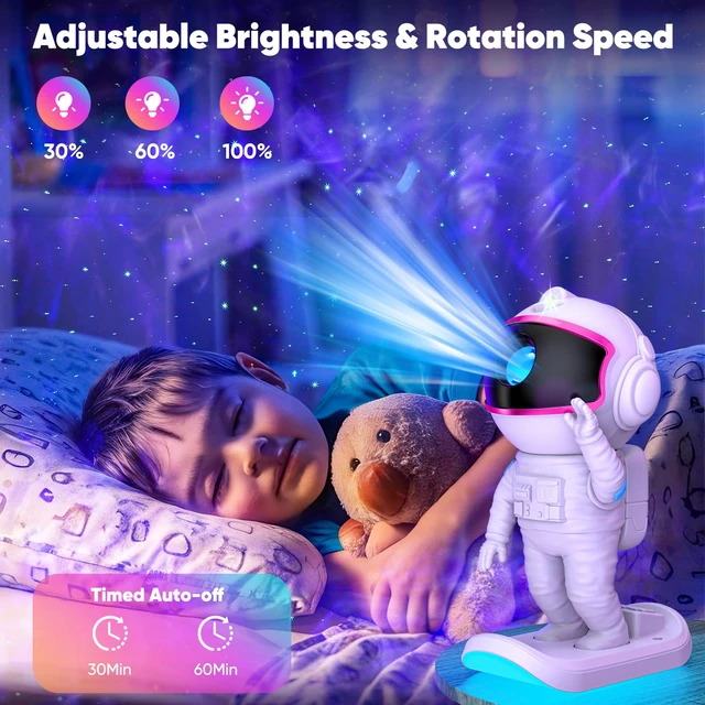 Alt view image 2 of 7 - Galaxy Projector for Bedroom, Star Projector Night Light for Kids Astronaut Projector with Timer & Remote Control, Teen Girls Gifts, Room Decor for Adults, Kids, Christmas, Birthday (Pink)