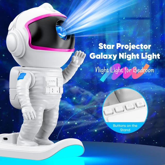 Alt view image 5 of 7 - Galaxy Projector for Bedroom, Star Projector Night Light for Kids Astronaut Projector with Timer & Remote Control, Teen Girls Gifts, Room Decor for Adults, Kids, Christmas, Birthday (Pink)