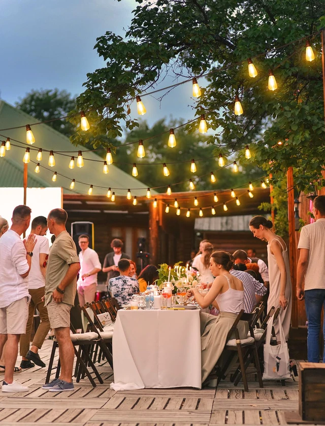 Alt view image 3 of 7 - 100FT(4x25FT) Outdoor String Lights, Patio Lights with 40+4 LED Dimmable Waterproof Linkable ST38 Edison Bulbs for Gazebo Camping Party, Black