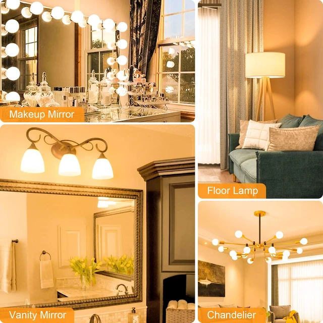 Alt view image 6 of 7 - 12 Pack G25 LED Bathroom Light Bulbs 3000K Soft White E26 Base 60W 500LM, 5W, CRI 85+, Non-dimmable Standard Base LED Globe Light bulbs for Bathroom Vanity Mirror