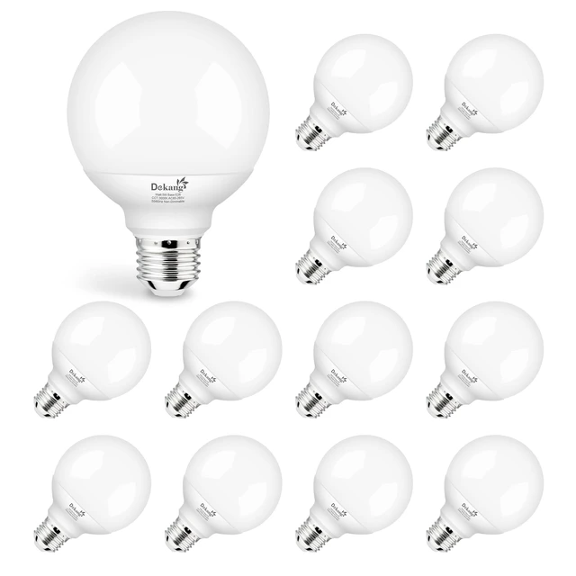 Alt view image 7 of 7 - 12 Pack G25 LED Bathroom Light Bulbs 3000K Soft White E26 Base 60W 500LM, 5W, CRI 85+, Non-dimmable Standard Base LED Globe Light bulbs for Bathroom Vanity Mirror
