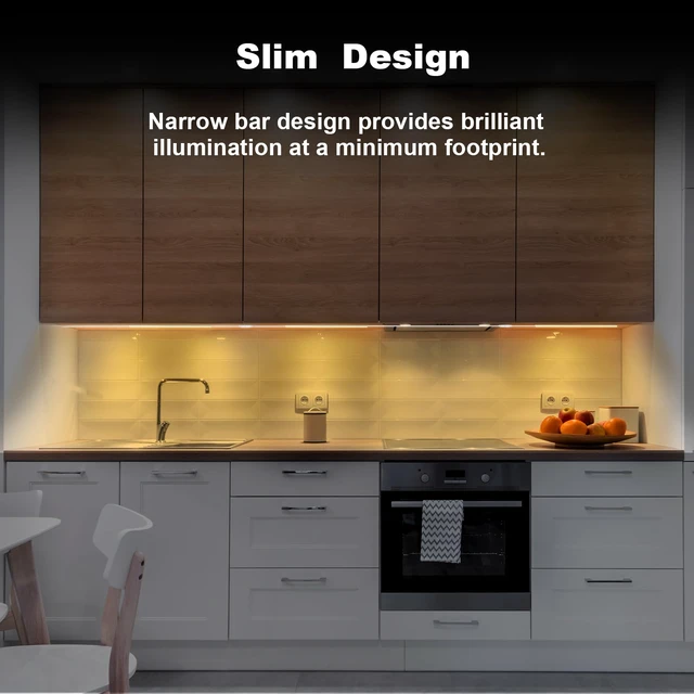 Alt view image 4 of 6 - 6PCS x 12 Inch Under Cabinet Lights Plug-in, Warm White 3000K Dimmable LED Under Cabinet Lighting, Under Counter Lights with Memory Function, LED Light Bars for Kitchen