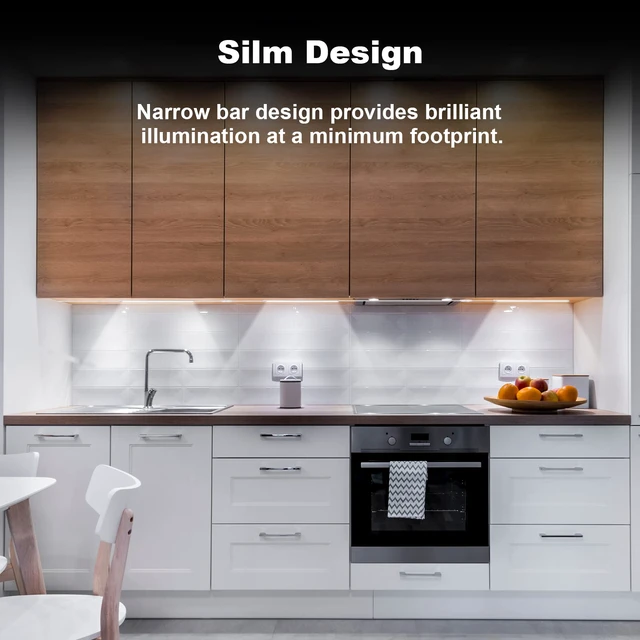 Alt view image 4 of 6 - 6PCS x 12 Inch Under Cabinet Lights Plug-in, Dimmable LED Under Cabinet Lighting, Cold White 6000K Under-Counter Light Fixtures with Memory Function, Under Counter LED Lights for Kitchen