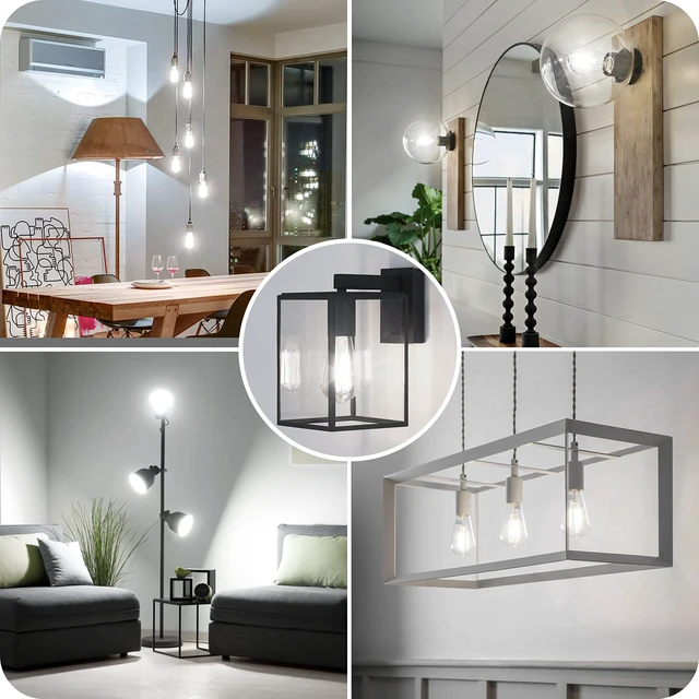 Alt view image 7 of 7 - 6-Pack Vintage LED Edsion Bulbs 100W Equivalent, E26 Base Bulb 8W 5000K Non-dimmable, 1400LM High Brightness, LED Filament, High CRI, Medium Base, Antique Decorative Clear Glass